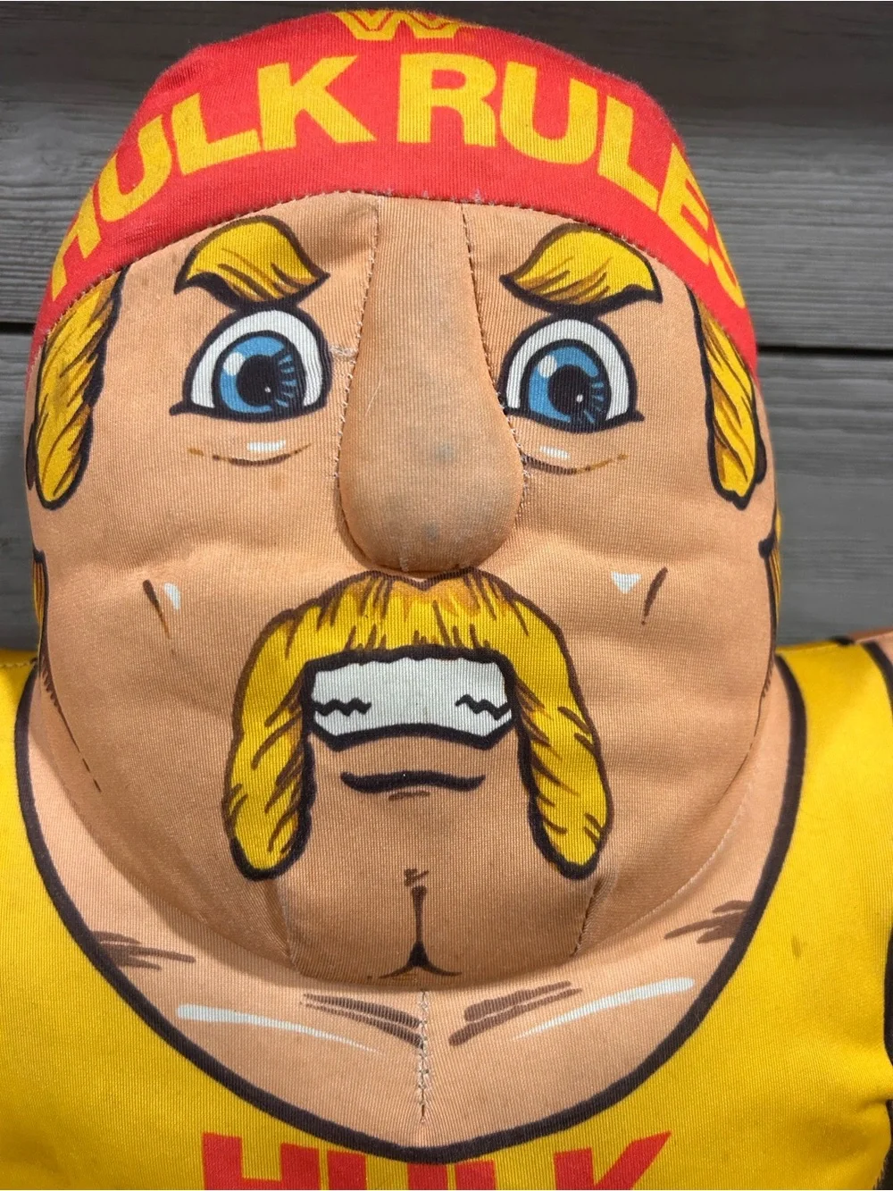 Hulk Rules Vintage Wrestler Plush - Yellow & Red